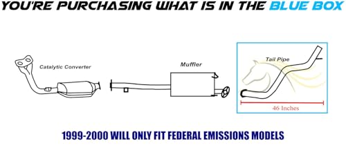 Northeastern Exhaust | Stainless Steel Exhaust Tail Pipe Compatible for 4Runner 1996-2002 3.4L | Free Gasket, Hanger and Bolts & Nuts Included | Automotive Replacement Part