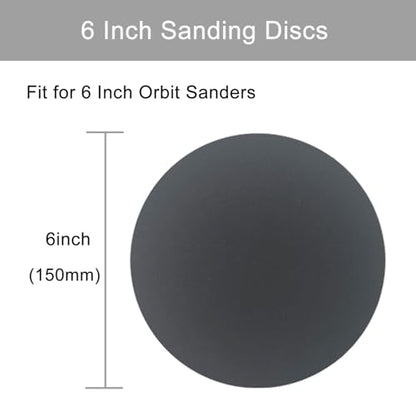 6 Inch 50 Pcs Wet Dry Hook and Loop Sanding Discs, No Hole, 400 Grit - style: Grit 400