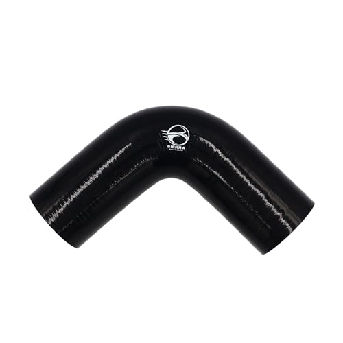 2 Inch / 51mm 90 Degree Silicone Elbow Hose – Extended Leg Design, True 102mm Length, 5.5mm Thickness – High Temp 4-Ply Black Coupler for Turbo, Intake, Radiator Pipe - size: 2 Inch / 51mm