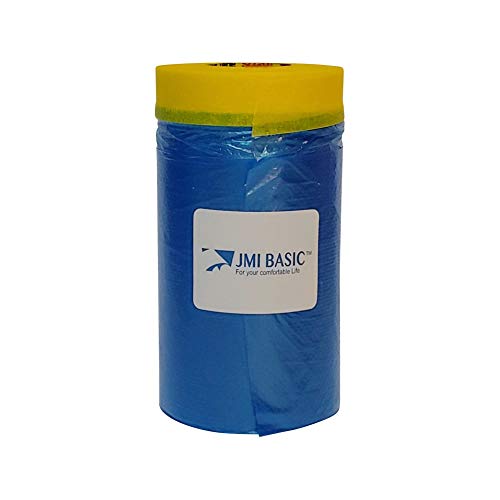 Pre-Taped Masking Film for Car Painting – 26 Inch x 65 Feet Tape and Drape - size: 25 Inch - 1RL