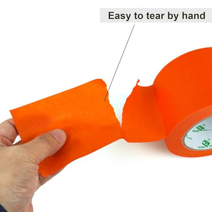 BOMEI PACK Wide Orange Painters Tape 3 Inches x 30 Yards, 3D Tape, 3D Printing Tape for Laser Cutting, 21-Day Clean Removal Wide Masking Tape - color: Orange