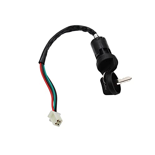 4 Wire Ignition Key Switch for 50cc-125cc ATV, Go Kart, Scooter (Female Plug, Black, 2 Position, ON-OFF) - style: Female Plug