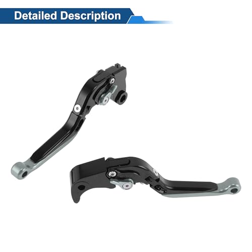 Short/Long Brake Clutch Levers for Kawasaki Ninja ZX6R 00-04 Black - color: Black Handle Titanium End