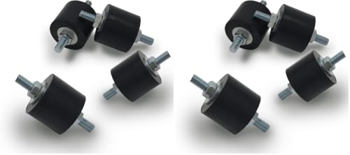 Anti-Vibration Rubber Isolator Mounts with Studs Shock Absorber, M8 (Pack of 2) - size: Large (Pack of 2)