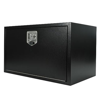 30"X18"X18" Underbody Steel Truck Box Black Heavy Duty Underbody Storage Box Waterproof Truck Tool Box Organizer w/Lock & Keys For RV,Pick up Toolbox - size: 30"x18"x18"