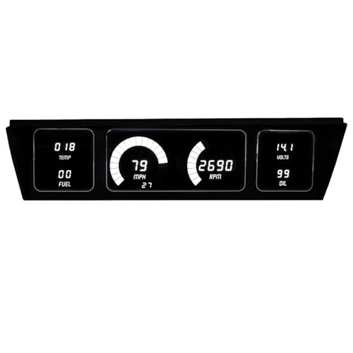 Intellitronix LED Digital Replacement Gauge Panel for 1977-1990 Chevrolet Impala & Caprice - Complete Dash Cluster Upgrade with Speedometer, Tachometer & Sending Units (White) - color: White