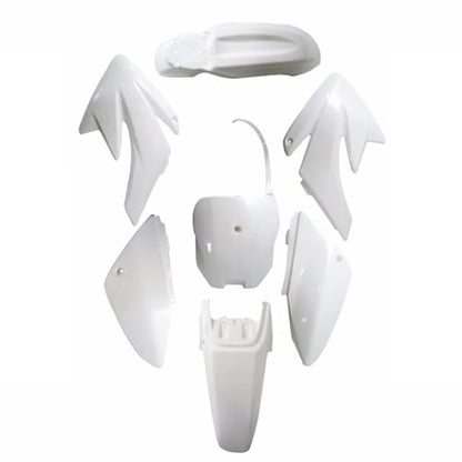 CRF70 XR70 Plastic Fairing Fender Kit with Tall Gripper Seat, 7PCS Body Plastics Set for CRF70F 110cc–250cc Dirt Pit Bike (White) - color: White Fender Fairing