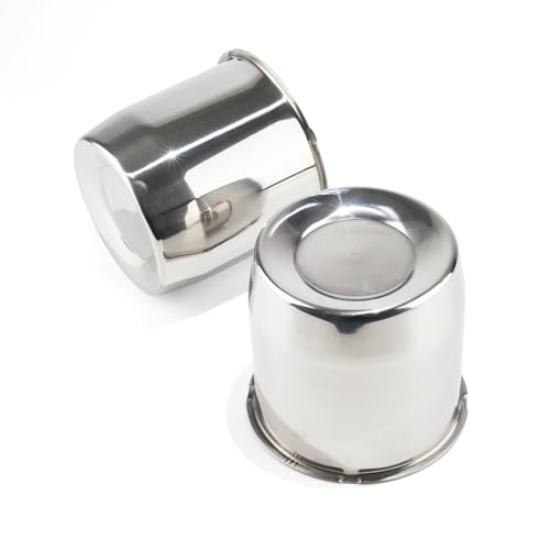 2Pcs 5.15" Stainless Trailer Wheel Center Caps, 4.92" H Chrome - color: Chrome, size: 5.15" Hub 4.92" H