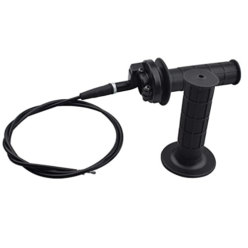 Twist Throttle Accelerator Handle Grips and Cable Set for 7/8" 50cc 150cc 250cc Mini Bike ATV Quad Pit Bike Dirtbike (22mm) - size: Straight Cable