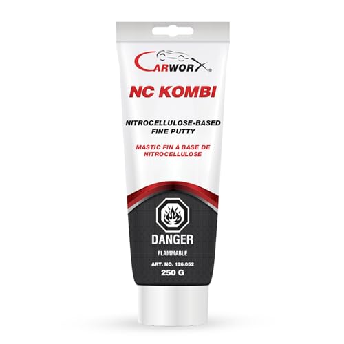NC Kombi Body Filler Putty - Automotive Car Body Filler, Nitrocellulose Stopper, Pore-Free Scratch Pinhole Dent Filler Before Painting, Dark Grey 250g