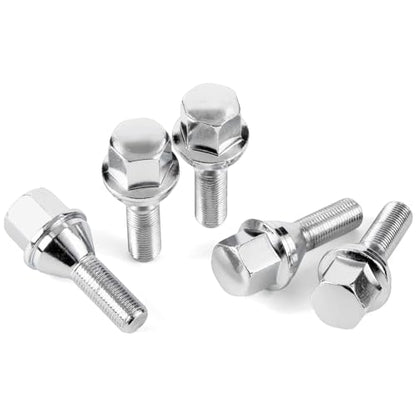 GAsupply 12x1.25 OEM Lug Bolts, 28mm Shank Length Cone Seat 3/4" Hex, 5pcs - color: Silver, size: 5pcs