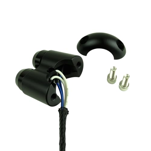 2 Buttons Aluminum Motorcycle Handlebar Switch Turn Signal Horn Headlight Starter Power Control for 7/8 inch bar Bobber Cafe Racer Chopper (Black, Fit 7/8 inch Handlebar) - size: Fit 7/8 inch Handlebar
