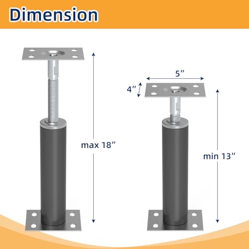 2 Pack House Jacks for Leveling Adjustable Floor Jack Post Floor Jack for House Telescoping Jack for Temporary Support, Adjustable Range 12 inch - 16 inch