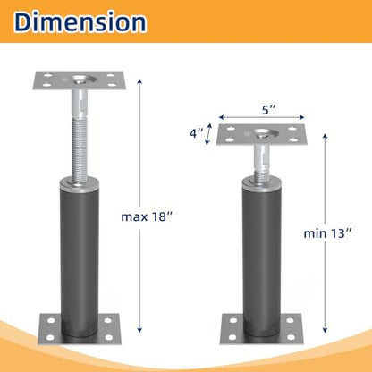 2 Pack House Jacks for Leveling Adjustable Floor Jack Post Floor Jack for House Telescoping Jack for Temporary Support, Adjustable Range 12 inch - 16 inch