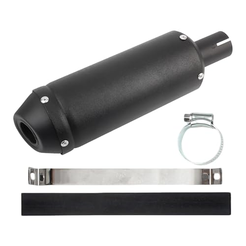 28mm 1.1" Exhaust Muffler Motorcycle Slip On Muffler Compatible with Dirt Bike Street Bike Scooter ATV Racing Black - color: Black