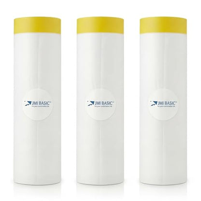 Pre-Taped Masking Film for Car Painting – 3 Pack Painters Plastic Sheeting with Automotive Tape and Drape, Paint Plastic Covering Cars, Appliance, Windows and Furniture Protection (59 Inch) - size: 59 Inch