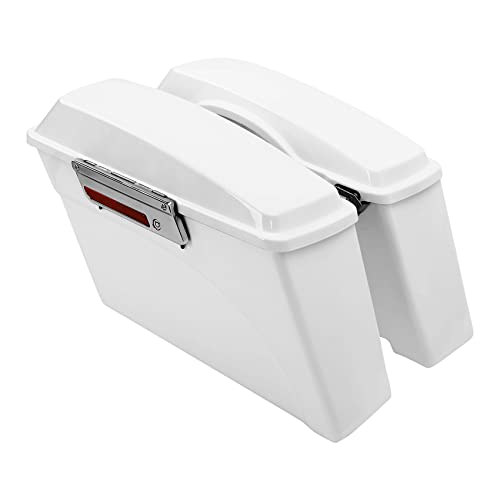 XFMT Motorcycle Saddlebags Hard Saddle Bags For Harley Touring 1993-2013 - color: White, size: Standard