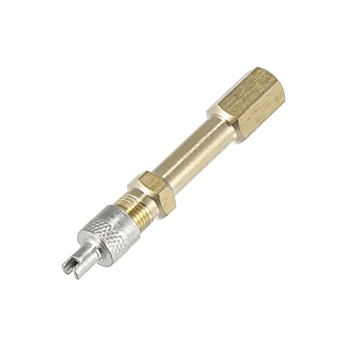 X AUTOHAUX 2pcs 50mm/1.97" Long Brass Auto Tire Valve Extension Adaptor Air Tyre Stem Extender Inflation Stright Bore for Car Truck Motorcycle Bike Mower Scooter - size: 50mm