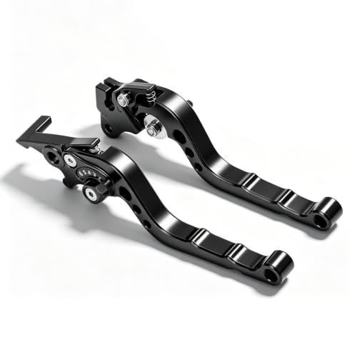 OUKENS 2PCS Clutch Lever, Adjustable Dirt Bike Clutch Lever, Motorcycle Handlebar Brake Clutch Lever, Aluminum Alloy Handlebar Control Levers Set for Braking System(Black)