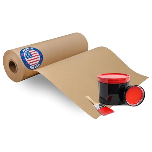 IDL Packaging Brown Masking Paper Roll 9" x 60-Yard (135 Sq.Ft.) to Cover Area - USA-Made Natural Painter’s Paper for Painting and Construction - Wall Covering for Surface Protection - color: 09"x180', Brown, size: 1 Roll