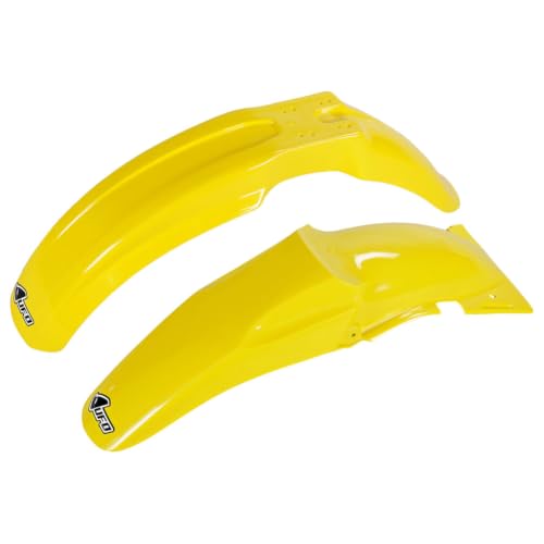 UFO PLAST Front/Rear Fender Kit - Replacement Dirt Bike Front and Rear Mud Guard - Compatible with Suzuki RM125/RM250 1996-2000 - SU02904#101/SU02957#101