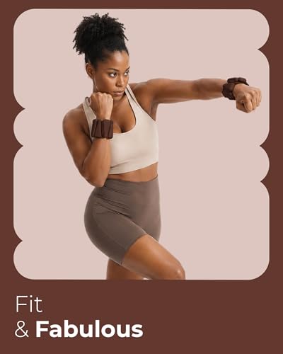 Pilates Wrist & Ankle Weights | Adjustable Weighted Bangles | 1/2/3LB Each - color: Cocoa, size: 1 LB
