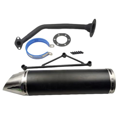 black Muffler Exhaust Pipe System for GY6150CC Scooters Stroke Engine