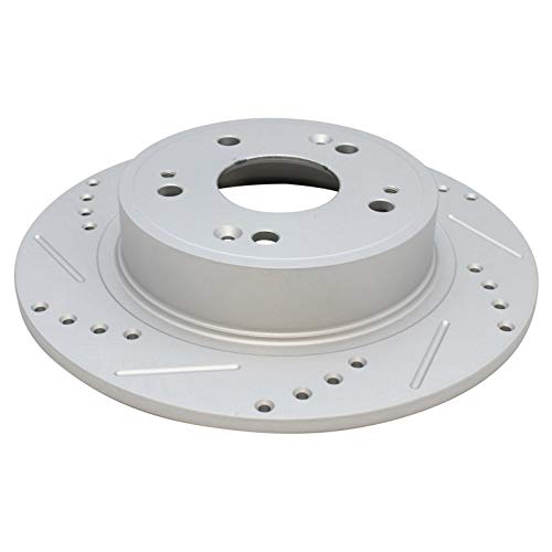 TRQ Performance Front and Rear Brake Rotor Set G Coated Drilled and Slotted - style: BRA15086