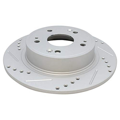 TRQ Performance Front and Rear Brake Rotor Set G Coated Drilled and Slotted - style: BRA15086
