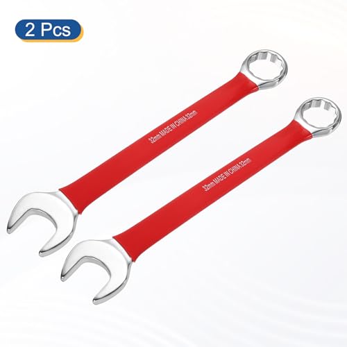 HARFINGTON 2Pcs Metric Combination Wrench 32mm 12-Point Box & Open End CR-V - size: 32mm