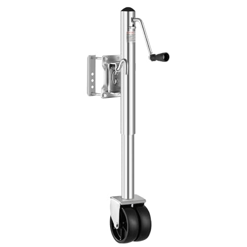 VEVOR Trailer Jack with Wheel, 2000 lbs Load Capacity, Heavy Duty Swivel Boat Trailer Jack with PP Single Wheel & Ergonomic Handle, 12-inch Lift, Fit for RVs, Boats, Horse Trailers, Utility Trailers - size: 2000lbs Upgraded (12-inch Lift)