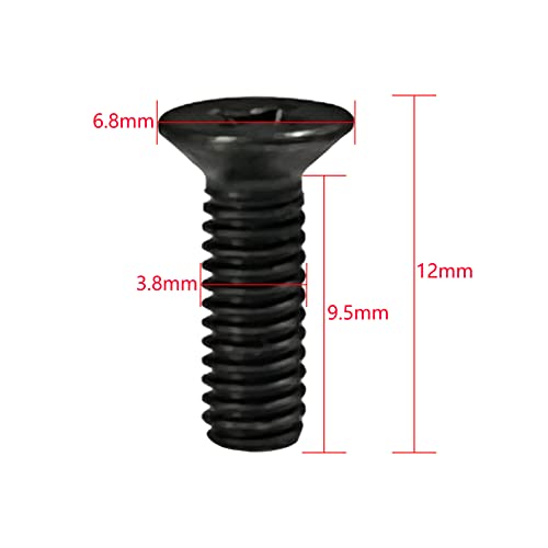 Motorcycle Master Cylinder Front Brake Reservoir Cover Cap Screws Replacement M4x0.7x12mm Black 6-Pack