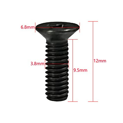 Motorcycle Master Cylinder Front Brake Reservoir Cover Cap Screws Replacement M4x0.7x12mm Black 6-Pack