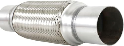 2" X 8" /12" Universal Stainless Steel Exhaust Flex Pipe， Double Braid Exhaust Flex Tube For Heavy Duty and Cars - size: 2”X8"/12"