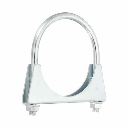 HARFINGTON U Bolt Muffler Exhaust Clamp 85mm(3.3") Galvanized Iron U-Bolt Clamps Muffler Tip Hook Saddle Exhaust Clip for Tip Pipes Connection - size: 85mm