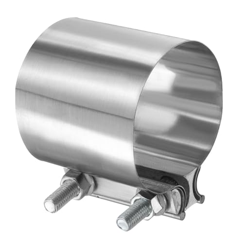 HARFINGTON Exhaust Clamp 3.27" Stainless Steel Lap Joint Band Clamp Exhaust Pipes Connection with M10x55.5 Screws for Car Muffler Elbow Pipes - size: 3.27 inch