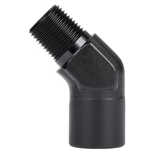 3/8 NPT Female to 3/8 NPT Male 45 Degree Fitting Adapter Coupler Union Aluminum Black - color: Black - 45 Degree, size: 3/8 NPT