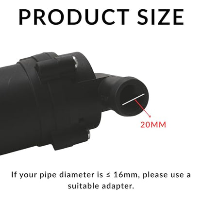 12V 12W Car Water Pump, Automatic Electric Circulating Coolant Circulation Pump for A/C Heating, Engine Cooling & Winter Heat Assist, Strengthen Accelerate, 400L/H Flow, 20mm Inlet, 3000RPM