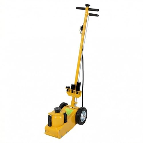 GarveeTech 35 Ton Air Hydraulic Floor Jack for Heavy Duty Trucks & Tractors – Low Profile (10"-21.19"), 4 Adapters, 46" Adjustable Handle – 77,000 lbs Capacity - color: 35 Ton Yellow