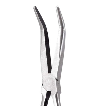 SPEEDWOX Long Reach 45 Degree Needle Nose Pliers 11 Inches Serrated Jaw - style: 45°