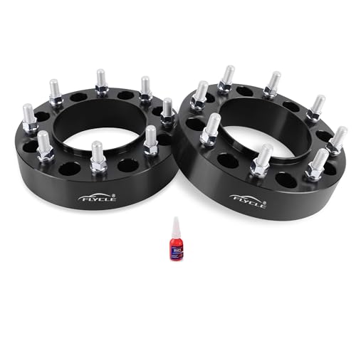FLYCLE 8x210 Front Wheel spacers 2 inch for 2011-2025 Silverado 3500 HD DRW, 2011-204 GMC Sierra 3500 HD DRW, 8x210mm Hubcentric Wheel spacers 154.2mm Hub Bore with M14x1.5 for Front Wheels