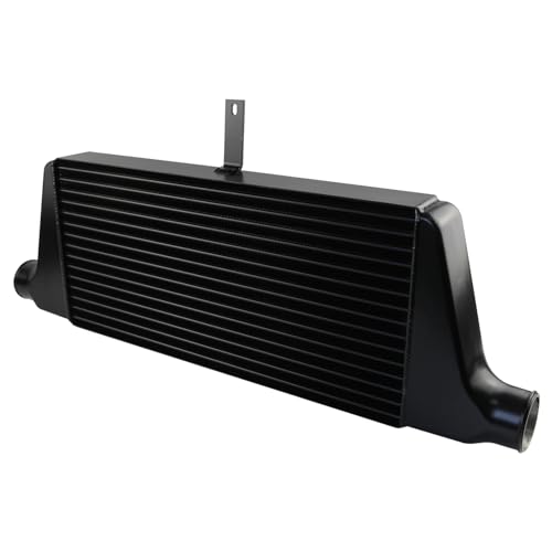 Front Mount Intercooler Kit Tube & Fin Aluminum Turbo Intercooler Compatible with Toyota Chaser Cresta Mark II JZX90 JZX100 1992-2001 1JZ-GTE 2.5L Turbo Type 24E Black