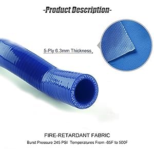 Silicone Reinforced Turbo/Intercooler/Intake Piping Coupler Industrial Hydraulic Hoses 4-Ply(5.4mm) (90 Degree ID 5 inch (127mm)) - style: 90 Degree ID 5 inch (127mm)