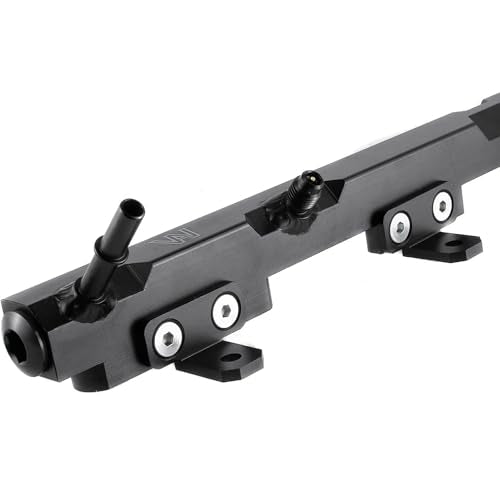 Billet Aluminum Performance Fuel Rail Black Compatible with 1997-2001 Jeep Wrangler TJ Cherokee 1995-2004 Grand Cherokee 4.0L L6 Engine