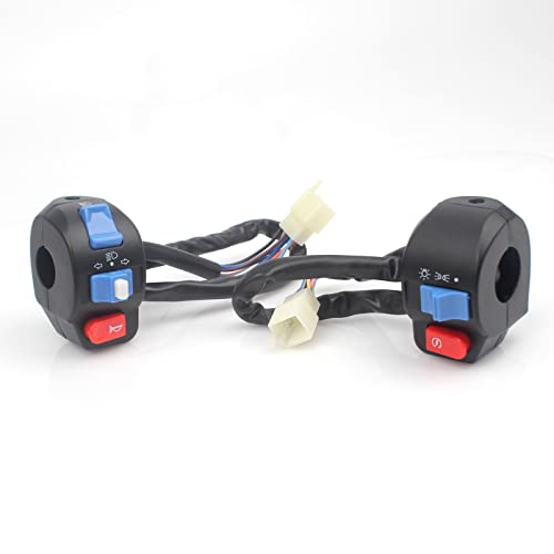 Minho Chinese Scooter 7/8'' 22mm Left & Right Side Disc Handle Switch Control Assembly Set for GY6 50cc 125cc 150cc Moped Scooter Motorcycle, Turn Signal Horn Light Start - size: Left & Right Disc