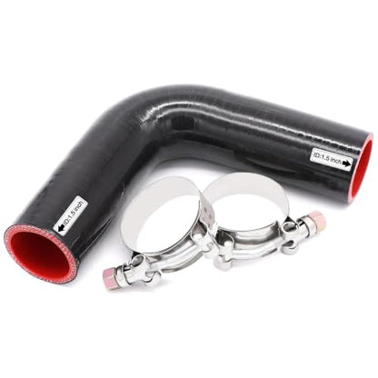 90 Degree Elbow ID 1.5 inch (38mm) Silicone Coupler Hose 4-Ply - size: ID 1.5"