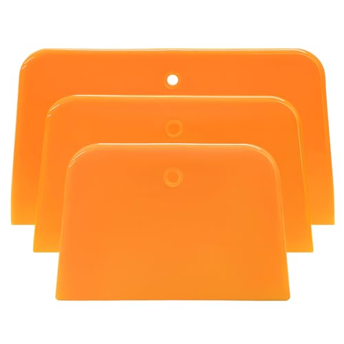 3 PCS Body Filler Spreaders, 4" 5" 6" Reusable Squeegee Flexible Car Body Filler Spreader Tool, Plastic Maintenance Tool for Automotive Applying Fillers Putties Glazes Caulks - color: 3 PCS
