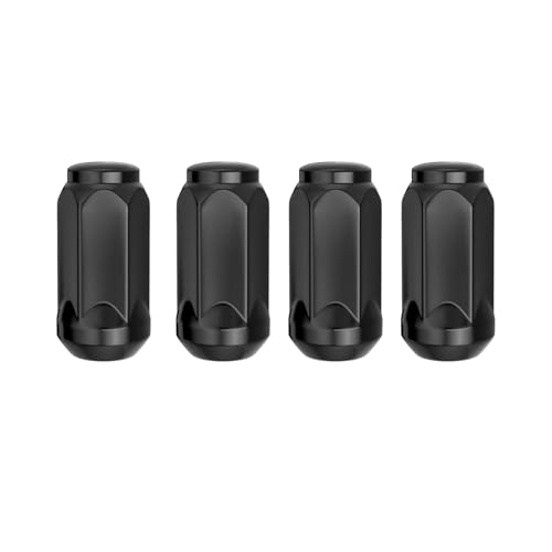 MIKKUPPA M14x1.5 Lug Nuts, Black 4PCS Bulge Acorn One-Piece Tire Lug Nut - color: Black, size: M14x1.5 (4PCS)