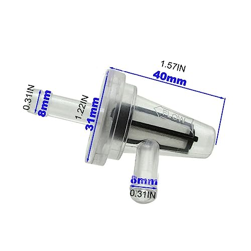 2 Pack Right Angle L Inline Fuel Filter 90 Degree 1/4'' 6mm 7mm In Line Fuel Filters Replacement for Yamaha Suzuki Kawasaki Gas Engine 125cc Wheele Motorcycle Snowmobile ATV UTV