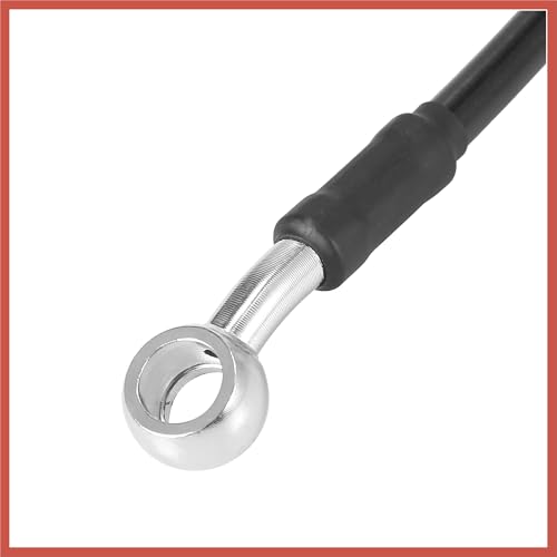 ACROPIX Universal 50cm 19.69" Motorcycle Brake Clutch Oil Hose Line Pipe Hydraulic Reinforced Stainless Steel Braided Black Car Parts